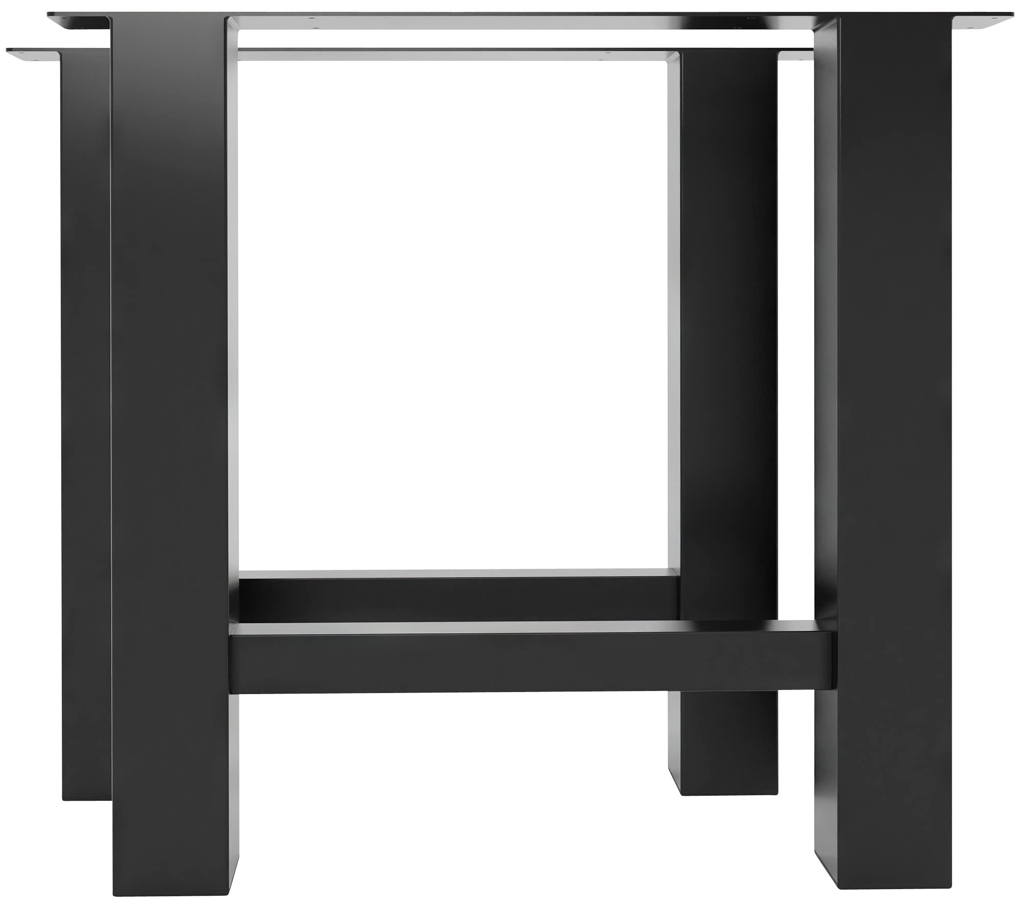 CLP Lot De 2 Pieds en Acier Poudré Harry I Pieds Style Industriel pour Construction De Table I Pieds De Table pour DIY, Couleur:Noir