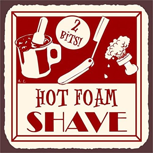 Hot Foam Shave Vintage Retro Metal Sign