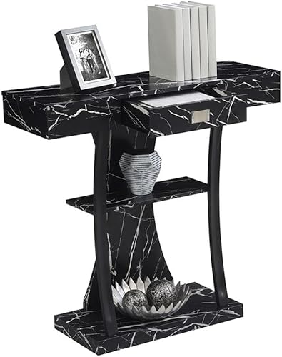 Miniatura 4 de Convenience Concepts Newport Harri - Mesa de consola de 36 pulgadas, moderna mesa de sofá con estantes de almacenamiento, un cajón, mesa de entrada