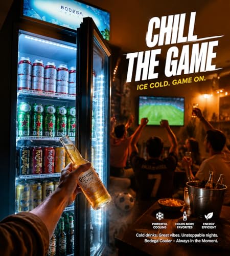 Image of BODEGACOOLER Beverage Refrigerator, 12.5 Cu.Ft. Commercial Glass Door Fridge - Holds 420 Cans, Perfect for Game Day Watch Party & Summer BBQ, Drink Cooler for Home Bar, Patio, Garage, Man Cave