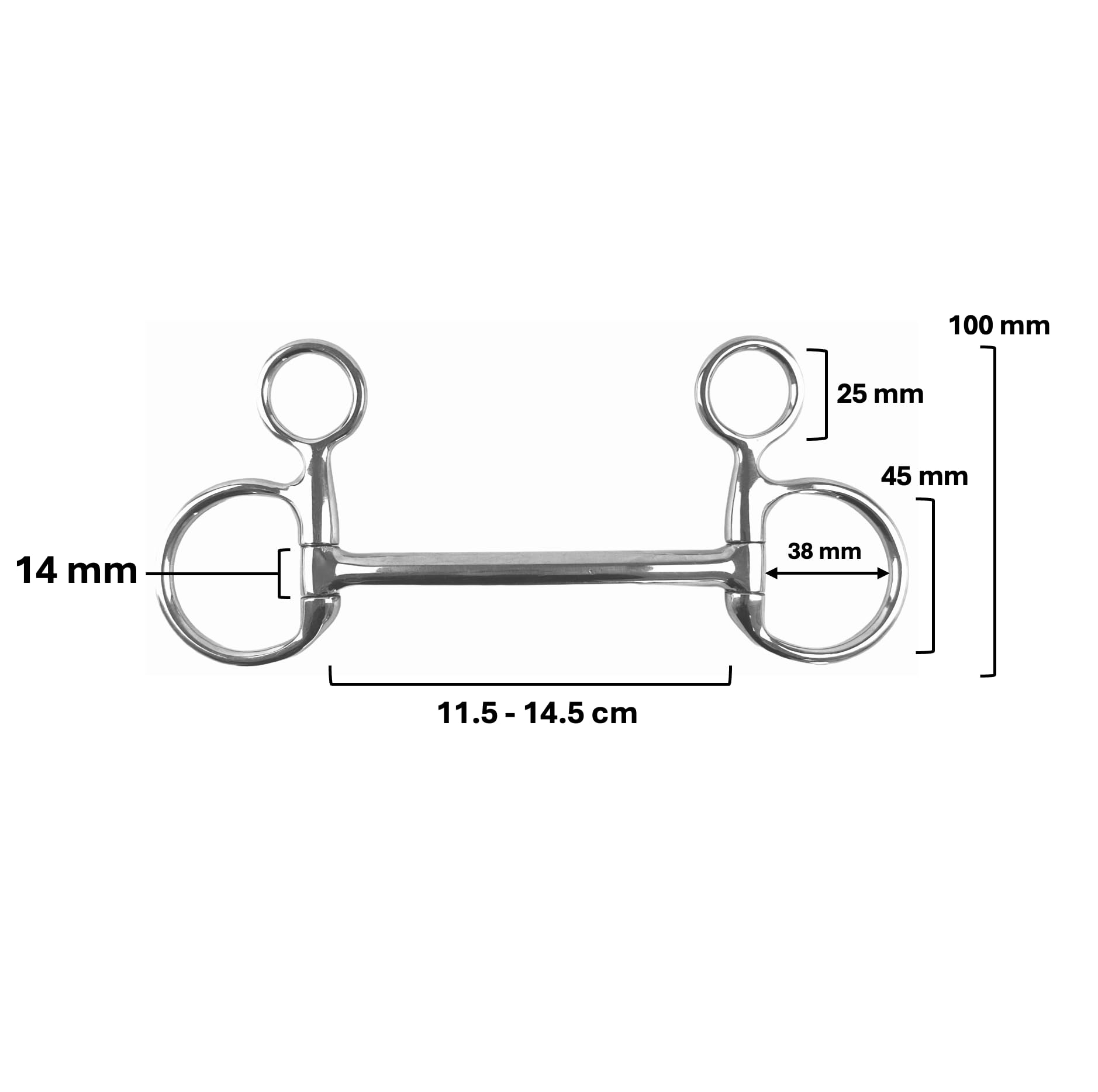 ES0218 JW Gebiss Baucher Trense Bauchergebiss Stangengebiss Stange Ringdurchmesser 45 mm (12.5 cm)