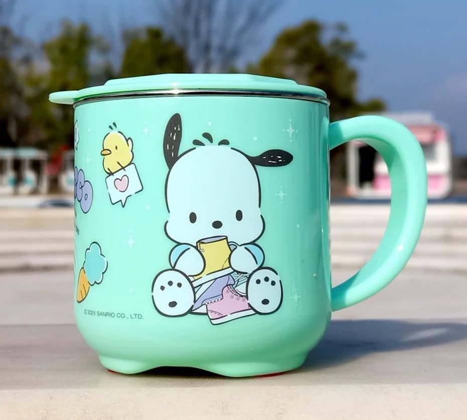 Pochacco ABS Stainless Steel Cup with Lid, 260ml - Image 4