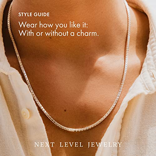 Next Level Jewelry Italian Box Chain Sterling Silver 1MM, 925 Sterling Silver Box Chain Necklace Women, Sterling Silver Chain Women, Thin Sterling Silver Necklace Chain Women Girl, 3mm,20 - Image 5