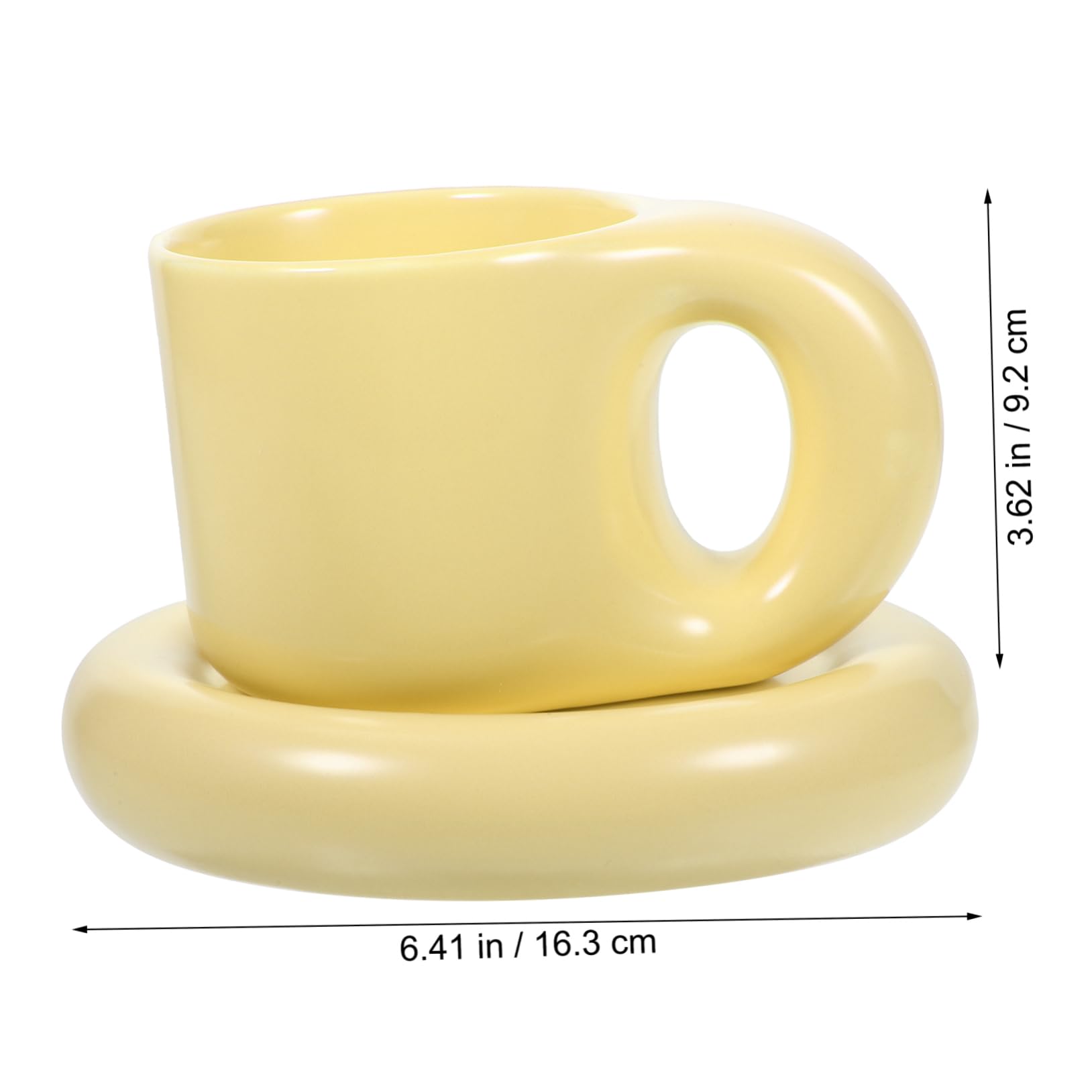 Keramik Kaffeebecher 300ml mit Untertasse, für Heiße Getränke