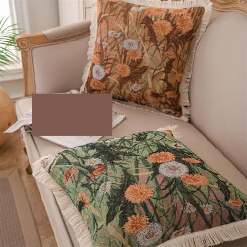 Housses de coussin florales jacquard 50x50 cm aspect peinture à l'huile - 5