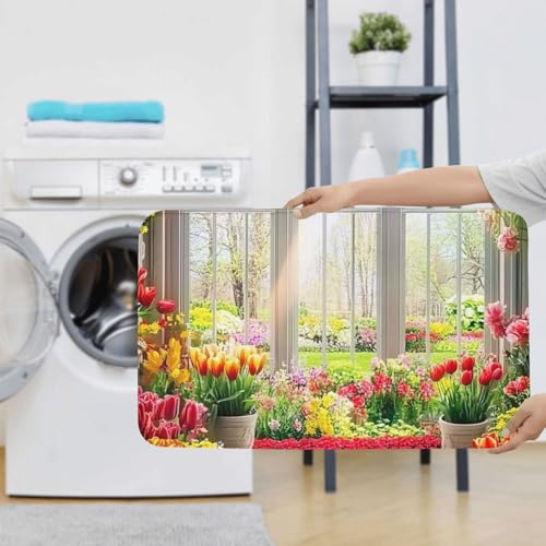 Juego de 3 alfombras de baño Spring Garden con estampado de flores de selva antideslizantes 8