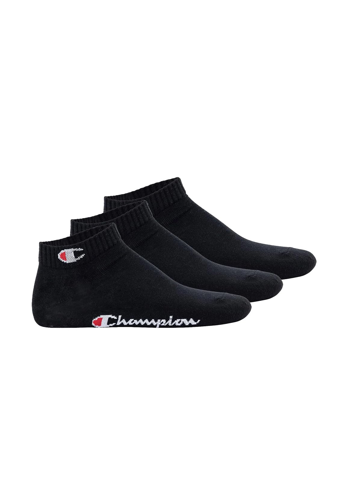 Champion Black Accessories Basics 3Pk Quarter Socks, 3 Uk