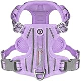 BARKBAY Dog Harness No Pull with ID Tag Pocket - Heavy Duty, Reflective, Easy Control for Large Dogs(Violet Purple,M)