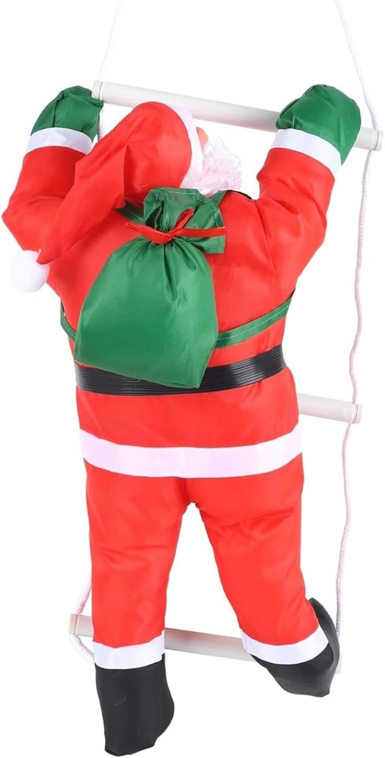 SDMAX Climbing Santa Claus With Ladder, Durable Construction, Bright Colour, Compact And Portable, Easy To Use, Indoor And Outdoor Decoration, 50cm