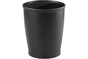 iDesign Black Bathroom Garbage Can