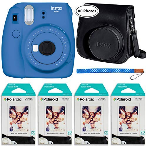 Fujifilm Instax Mini Instant Camera Cobalt Blue Groovy Case