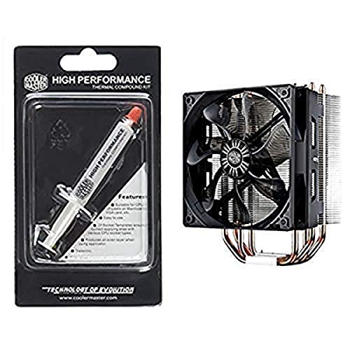 Cooler Master High Performance Thermal Paste - (HTK-002-U1) AND Cooler Master Hyper 212 Evo CPU Cooler with PWM Fan, Four Direct Contact Heat Pipes