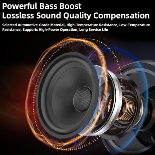 Image of 3.5-Inch Car Speaker Wool Fiber Cone+Fiberglass Sound Cap Full Frequency High Fidelity Audio 300W Peak Power 4 Ohms Professional High-End Stereo Surround Sound (2-Speakers)