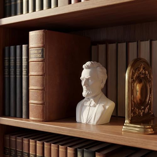 Estatua busto de Abraham Lincoln en yeso blanco 12 cm miniatura 5