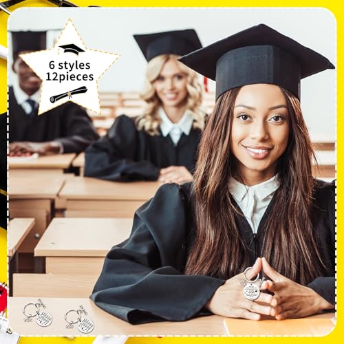 Image of Landical 12 Pcs Graduation Gifts for Her Him Class of 2026 Gifts Keychain Bulk for College High School Gifts for Women Men