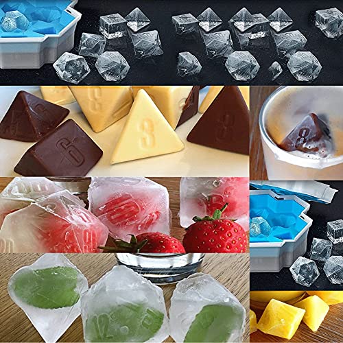 Molde para cubos de hielo reutilizable de silicona azul miniatura 5