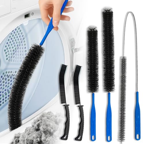 5 Pack Dryer Vent Cleaner Kit Extra Long Flexible Brushes for Lint Pet Hair & Dust Refrigerator Coils Home Washers Sinks & Drains