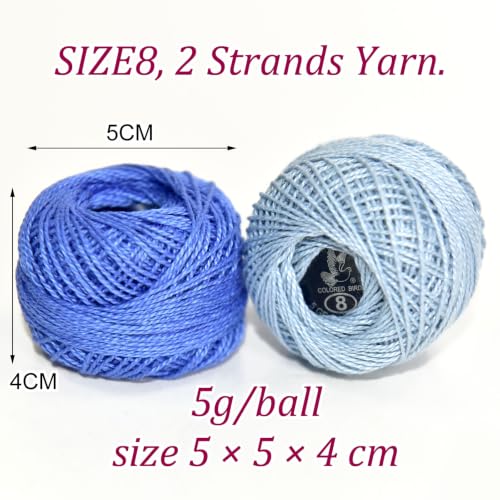 Image of Soft 48 Colors Crochet Thread Double Mercerized Egyptian Long Staple Cotton Pearl Thread Ball 48 Pack,100% Cotton (Vintage Morandi)