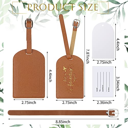 Image of Amylove Bulk Luggage Tags Wedding Favors Adventure Begins Luggage Tags for Guests Travel Tag for Suitcase Bridal Gift 24 Pack