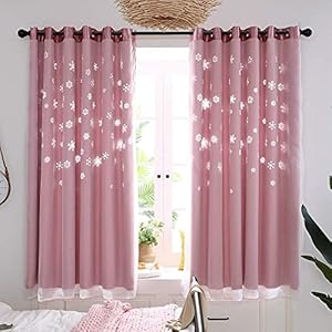2 Panelen Ster Gordijnen Dubbellaags Verduistering Verduisterende Gordijn Kanten Gordijn Room Decor Gordijnen voor…