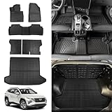 Rongtaod Floor Mats Compatible with 2022-2026 Hyundai Tucson Cargo Mat TPE Trunk Mat Cargo Liner All Weather Back Seat Cover Protectors 2025 Tucson Accessories (Backrest Mats+Trunk mat+Floor Mats)