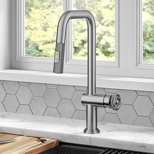 KRAUS Urbix Industrial Pull-Down Single Handle Kitchen Faucet in Spot-Free Stainless Steel, KPF-3126SFS - image 2