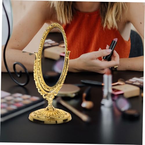 Espejo de Maquillaje Ovalado Vintage Dorado IMIKEYA miniatura 7