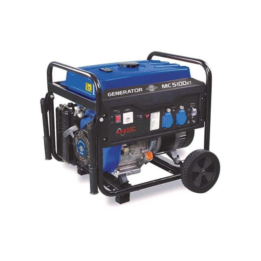 Mecafer Mercure 450051 - MC5100KT Groupe électrogène Essence SP, 4300 W max, kit roues, régulation AVR, Autonomie de 9h