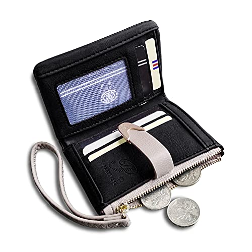 Wallets for Women Rfid Small Compact Bifold short Wallet,Ladies Wristlet Zipper Coin Purse 5