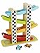 Colorful Wood Race Track Ramp with 4 Wooden Race Cars - Solid Wood Educational Baby Toy for Toddler Boys and Girls Age 18-24 Months, 2 Years and Up - Classic Early Development Vehicle Playset Toy