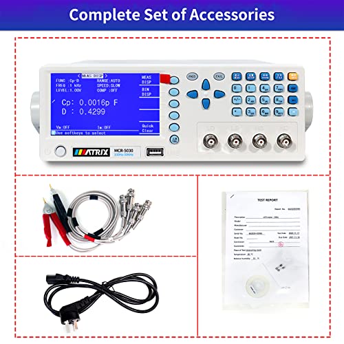 Image of MATRIX MCR-5030 Benchtop LCR Meter Precision Digital Lab Tester for apacitance Ground Insulation Resistance Inductance Accuracy 0.1% Test Measure Inspect Multimeter （100Hz-30kHz）