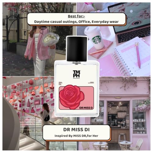 Image of TMPerfumehouse DR MISS D EDP for Women | Floral, Rosy & Long Lasting Perfume Spray | Vanilla, Rose & Floral Fragrance | Luxury Gift for Her | TMPH | 50ml