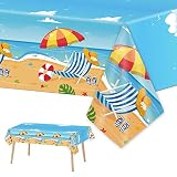 3 Pieces Summer Beach Tablecloths for Hawaiian Decorations Plastic Disposable Pool Surfboard Party T