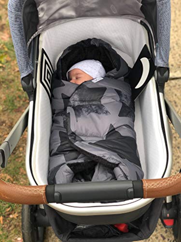 Image of 7AM Enfant Baby Car Seat - Nido Quilted Baby carier Cover, Hooded Soft Plush Lining, Stroller | (Stella Grand, Large 6-18M)