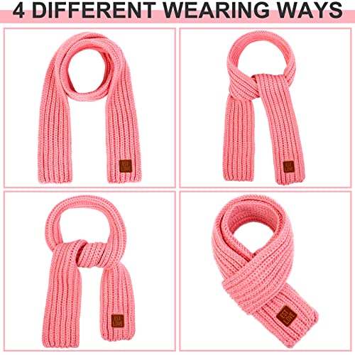 Toddor 4 Pieces Kids Scarf Winter Knitted Kids Scarves Solid Color Neck Warmer For Children #TOP3
