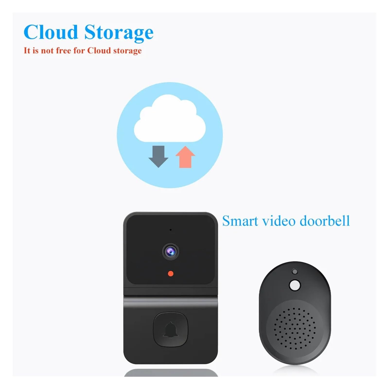 Timbre inalámbrico WiFi para exteriores, cámara HD, timbre de seguridad (negro)