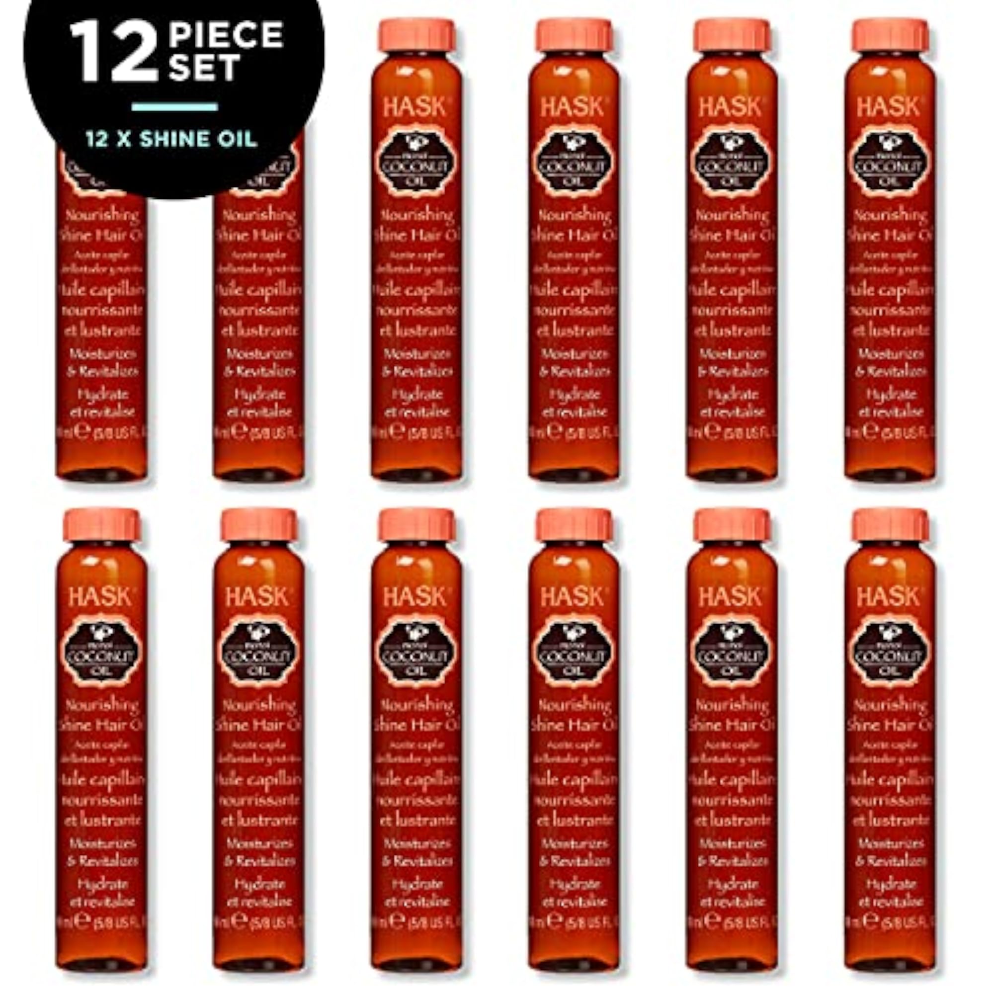 Coconut Monoi Nourishing Hair Oil Vials, Pack of 12