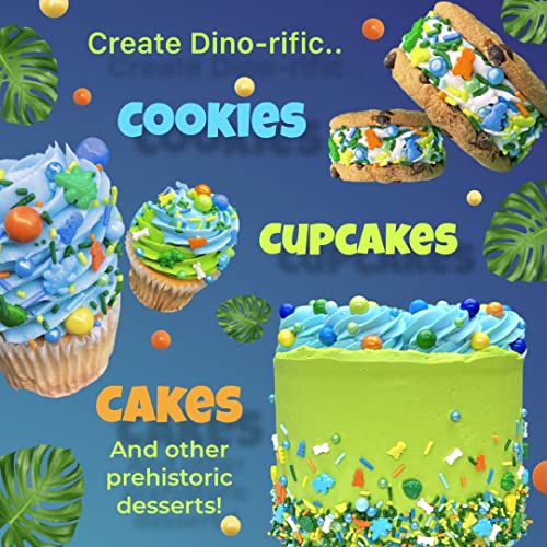 Dinosaur Sprinkles | 8 Ounces | Cake Sprinkles Chocolate,Sweet Flavor | Jimmies |Nut Free Manvscakes (Multicolor)