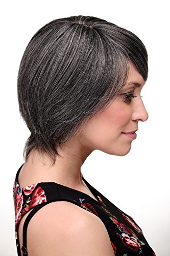 WIG ME UP 6082-44 Lady Quality Wig Cosplay short long bob page side parting (of very long fringe) dark grey - Image 3