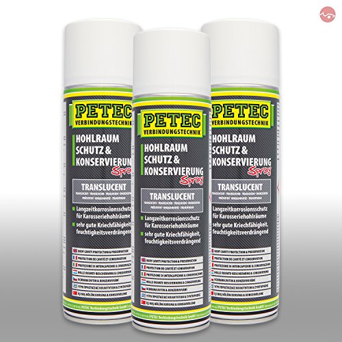 3x 500ml PETEC 73550 Hohlraumschutz & Konservierungspray Spray + 60cm Sonde