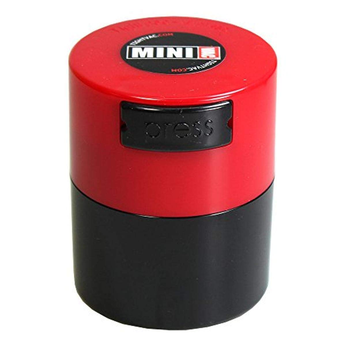 Minivac - 10g to 30 grams Airtight Multi-Use Vacuum Seal Portable Storage Container for Dry Goods, Food, and Herbs - Red Cap & Black Body