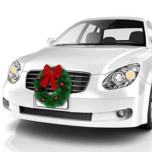 Corona de Coche de Navidad Corona Grande Artificial de Coche Corona Artesanal...