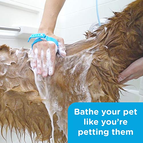 Aquapaw Pet Bathing Tool – Sprayer and Scrubber in One – Compatible with Indoor Shower or Outdoor Garden Hose – For Dog and Cat Grooming – Garden Hose and Shower Adapters Included