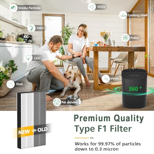 Image of 3 Pack F1 Filter Replacement Compatible with 3M Filtrete Room C01 T02 Air Purifier for Models FAP-C01-F1, FAP-T02-F1, FAP-C01BA-G1, FAP-T02WA-G1 and FAP-ST02N, F1 HEPA Replacement Filter