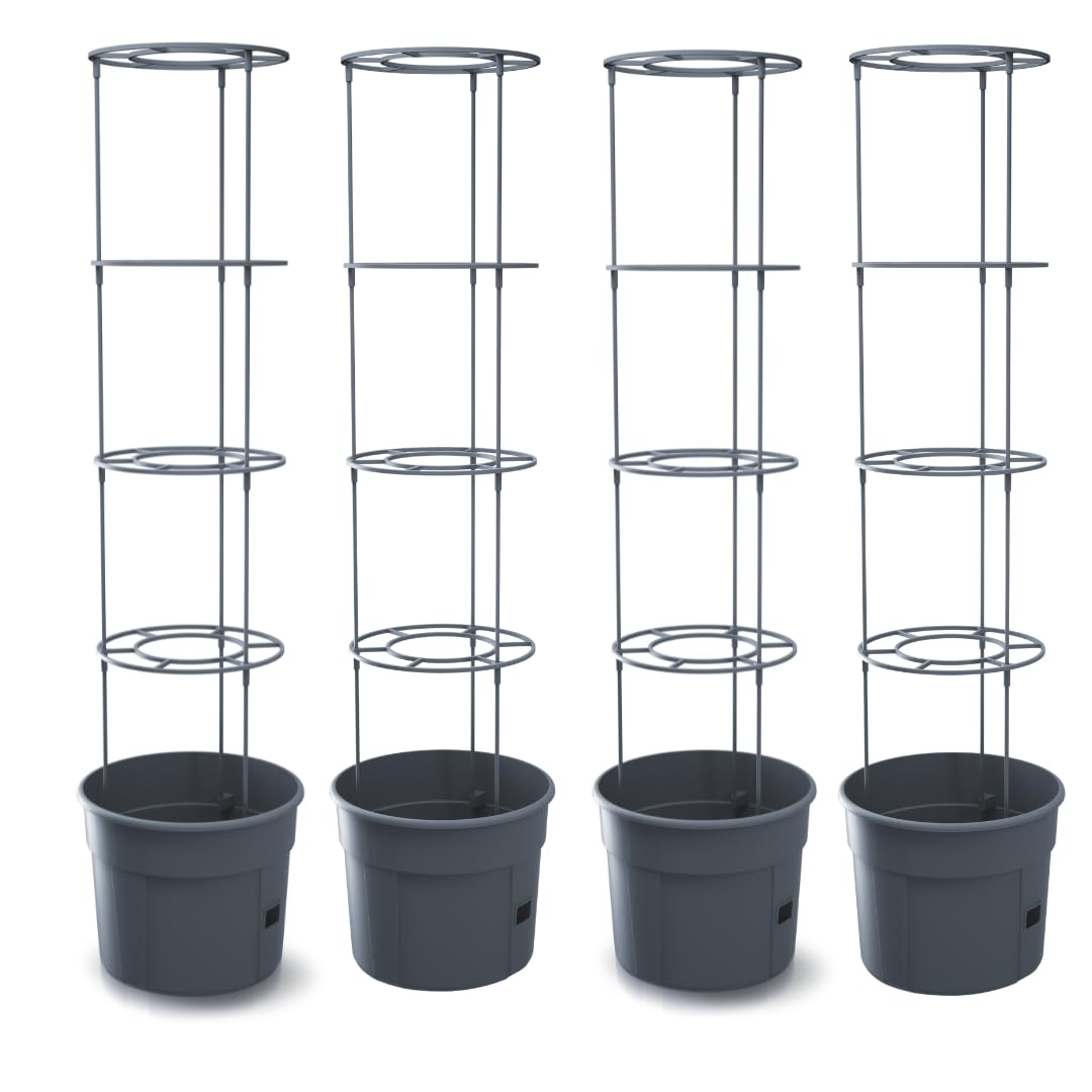 FORTENA 4X Tomatenzuchttopf für Balkon Garten Tomatentopf Tomatenzucht Tomatenkübel 28L