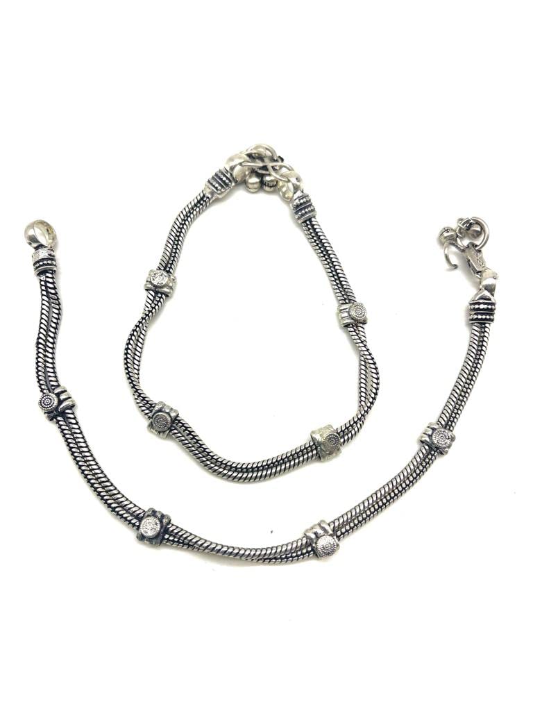 Digital Dress Traditional Authentic Fashionable Attractive Indian Style Alloy Metal Fancy Oxidised German Silver Plated Anklet Payal/Pazeb Comes Pair For Women and Girls Gift Jewellery (Pack of 2)