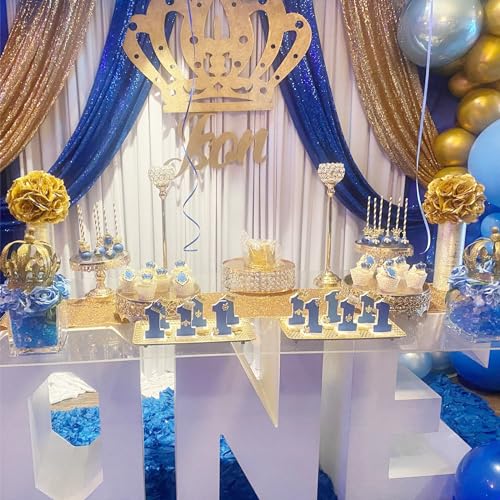 Image of Royal Blue Sequin Backdrop Curtains,2 Panels 2FTx8FT Blue Curtain Backdrop Glitter Party Decorations Background Drapes for Wedding Birthday Anniversary Graduation Photo Booth Decor