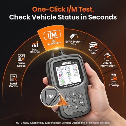 Image of ANCEL FD700 Ford Lincoln Mercury OBD2 Scanner, Full System Automotive Car Code Reader with All Functions, Including Battery Registration ABS SRS SAS BMS Oil Reset TPMS Engine IQA EPB Regen