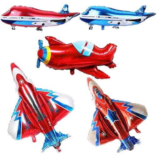 KOBOKO Ballons décoratifs en forme d'avion - Ballons gonflables à l'hélium - Décoration d'anniversaire pour garçon - Avion - Jouet - Ballon gonflable -...