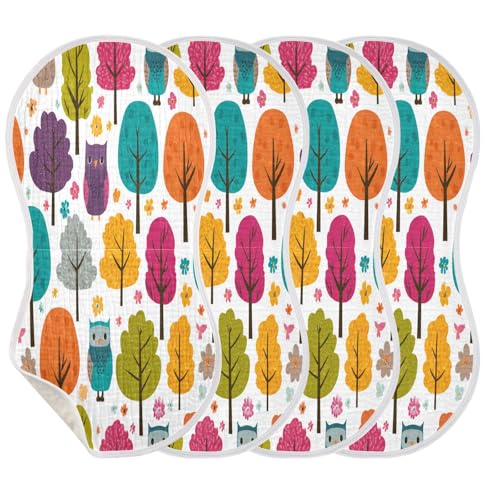 Kigai Tree Owls Baby Burp Cloths Extra Soft and Absorbent Burping Rags Cotton Burping Clothes Baby Washcloths for Newborn Boys Girls - 1 Pack3